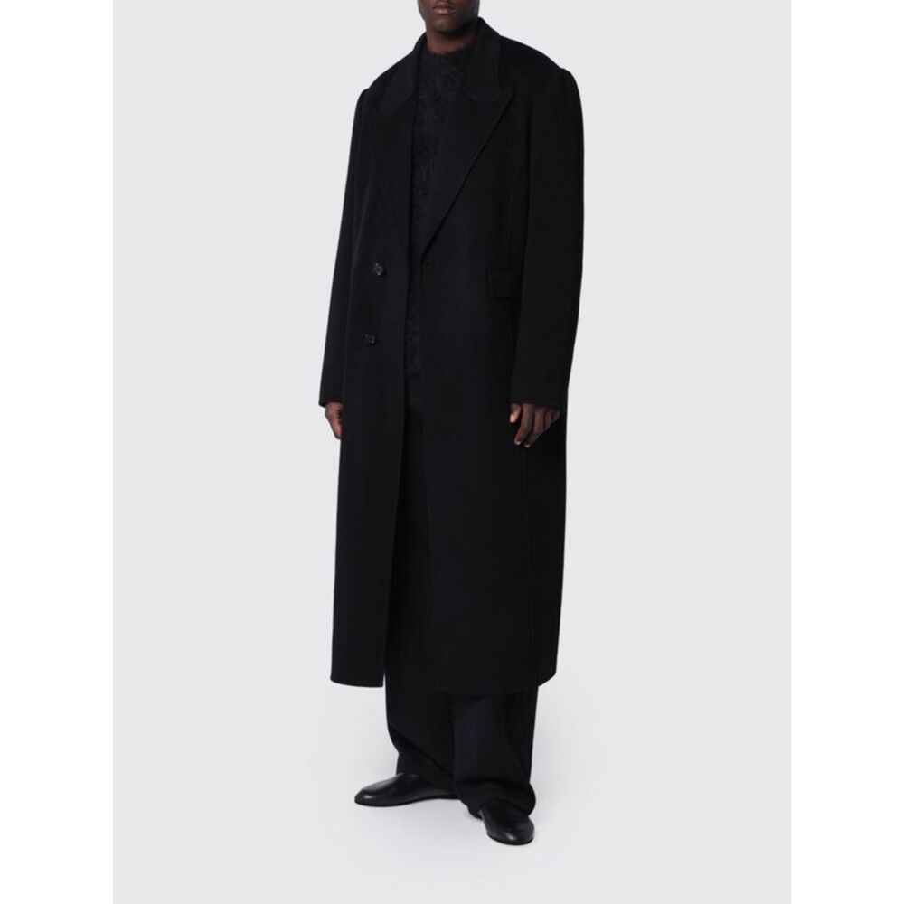 Sefr Men Sefr Relaxed Fit Double-Breasted Long Coat In Wool And Cashmere
